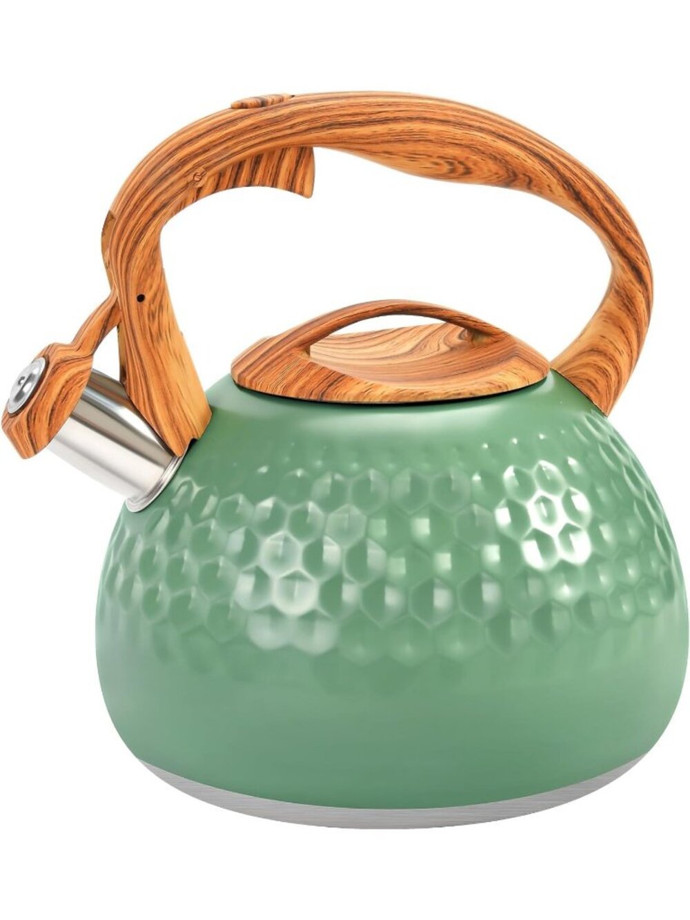 GGC 3.1QT Green Stainless Steel Whistling Tea Kettle For Kitchen Stove Top